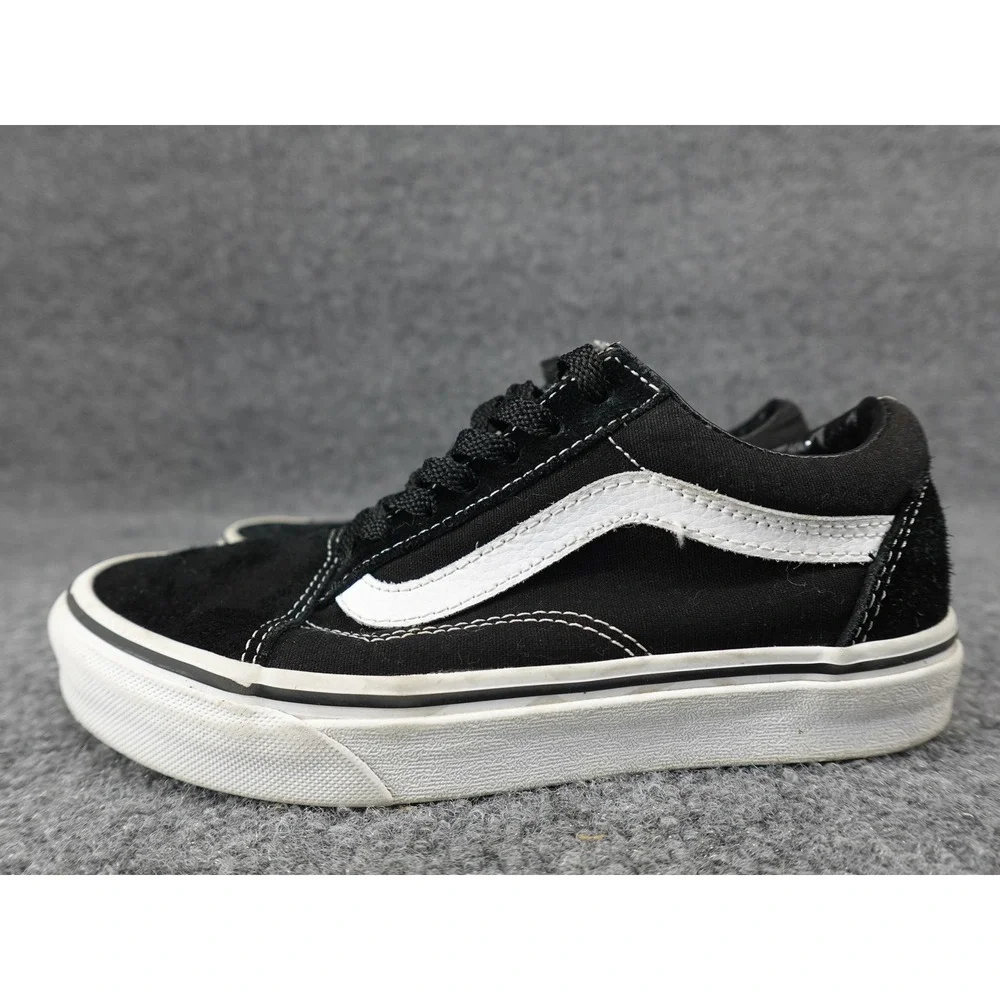Vans Old Skool Sneakers Womens 5 Men 3.5 Black Good Suede Canvas 721356